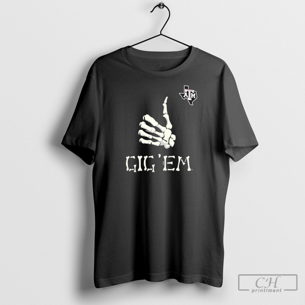 Texas Am Aggies Glow Halloween Gig Em Bony Hand Like - Adult & Kids T-Shirts, Sweatshirts & Hoodies apparel design preview 1
