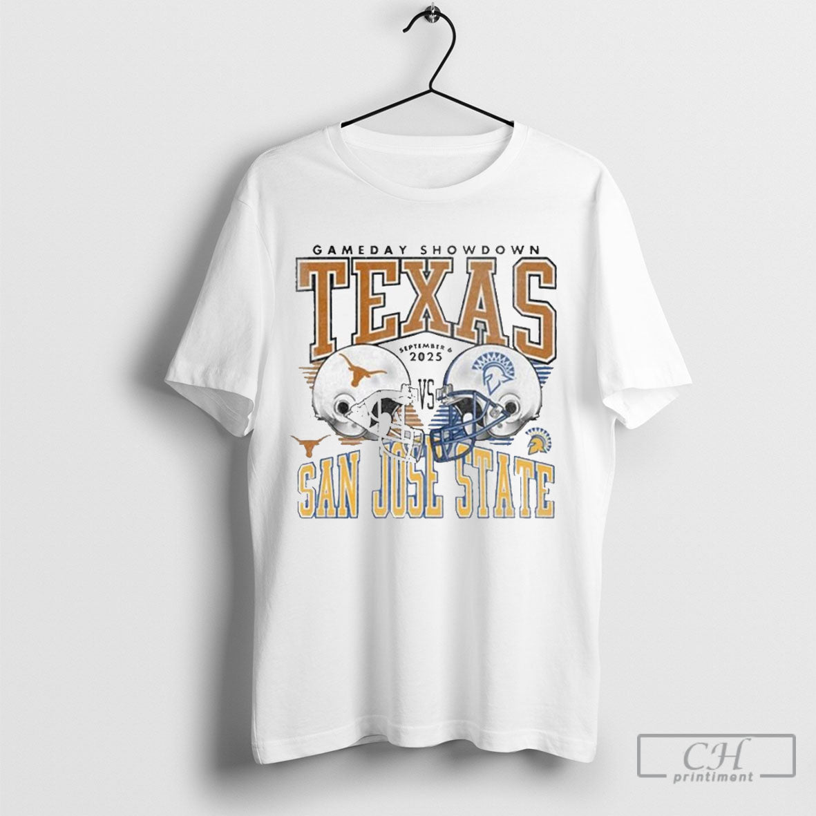 Texas Longhorns Vs San Jose State Spartans 2025 - Adult & Kids T-Shirts, Sweatshirts & Hoodies apparel design preview 1