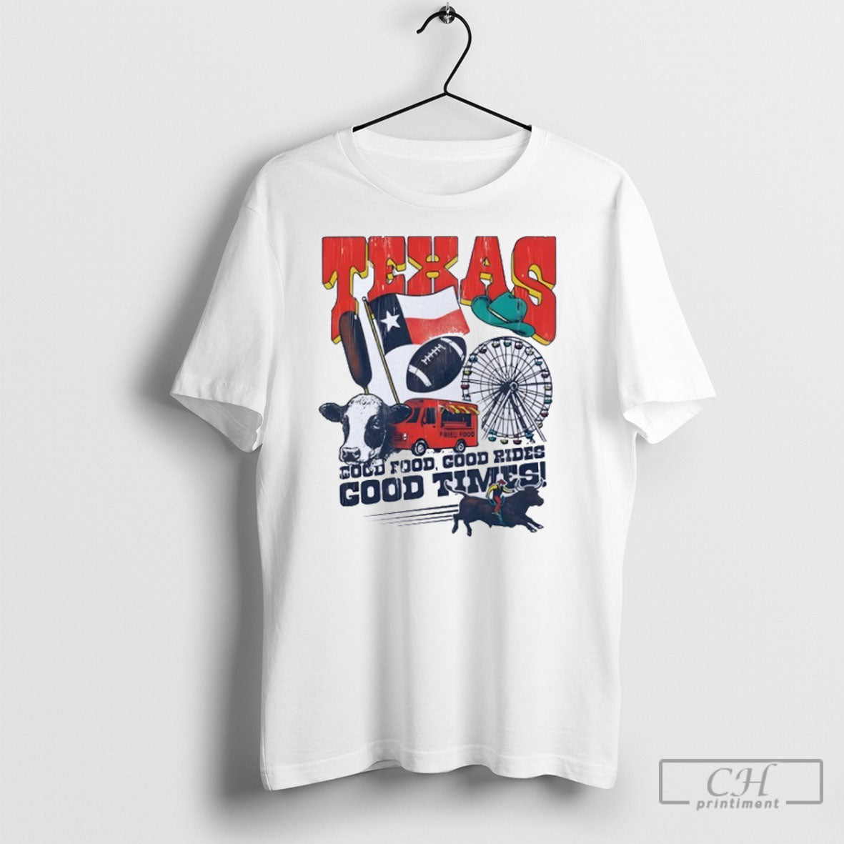 Texas Oatmeal Good Food Rides Times - Adult & Kids T-Shirts, Sweatshirts & Hoodies apparel design preview 1