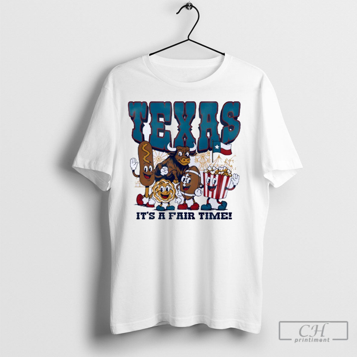 Texas Oatmeal Its A Fair Time Mascots - Adult & Kids T-Shirts, Sweatshirts & Hoodies apparel design preview 1