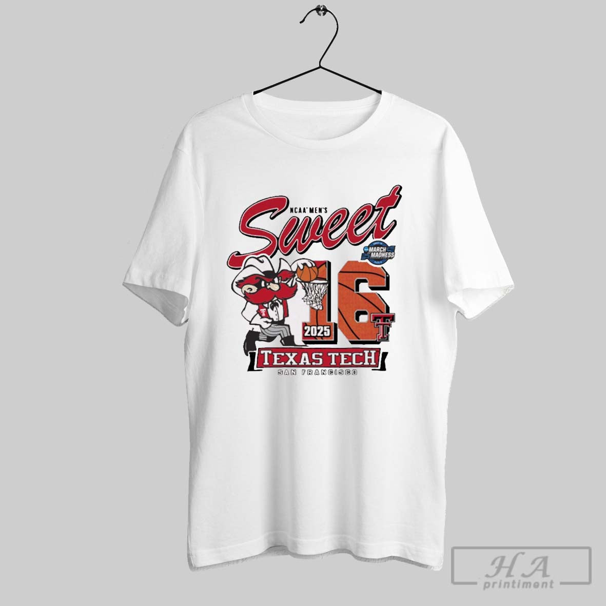 Texas Tech Red Raiders Basketball 2025 Ncaa Mens - Adult & Kids T-Shirts, Sweatshirts & Hoodies apparel design preview 1
