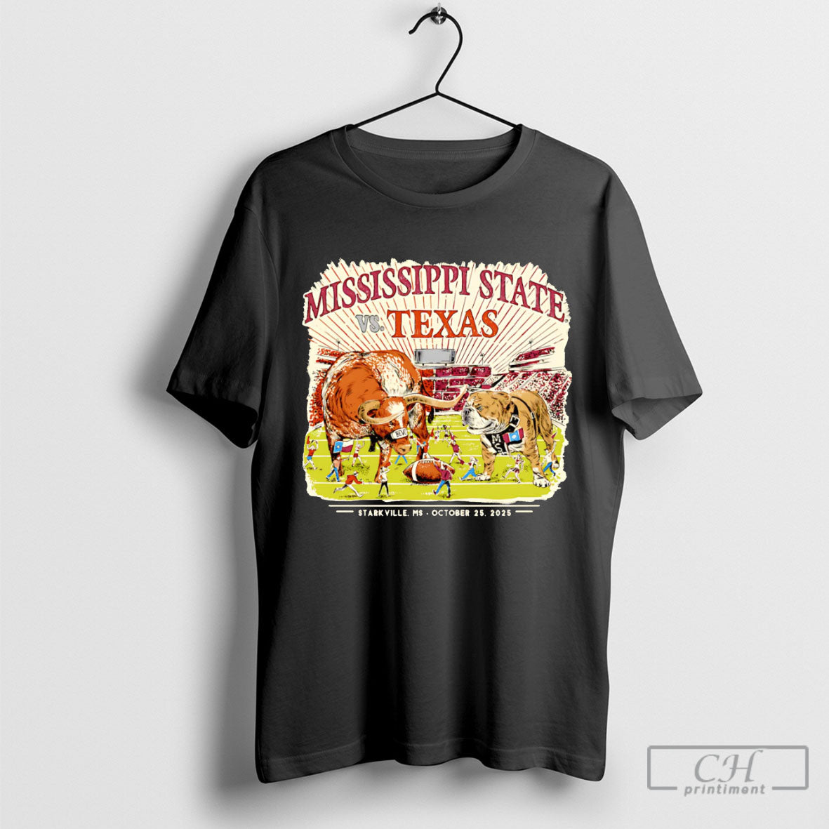 Texas Vs Mississippi State Game Day 2025 - Adult & Kids T-Shirts, Sweatshirts & Hoodies apparel design preview 1