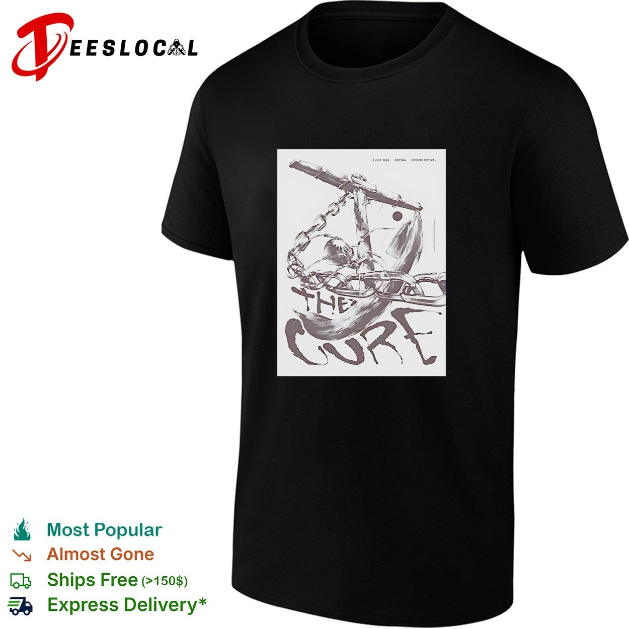 The Cure Gdynia Poland Open'er Festival On 3 July - Adult & Kids T-Shirts, Sweatshirts & Hoodies apparel design preview 1