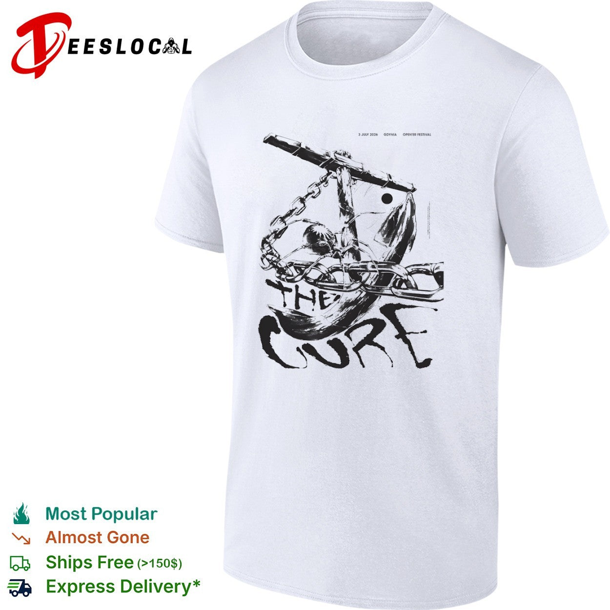 The Cure anchor 3 July 2026 Gdynia Opener Festival - Adult & Kids T-Shirts, Sweatshirts & Hoodies apparel design preview 1