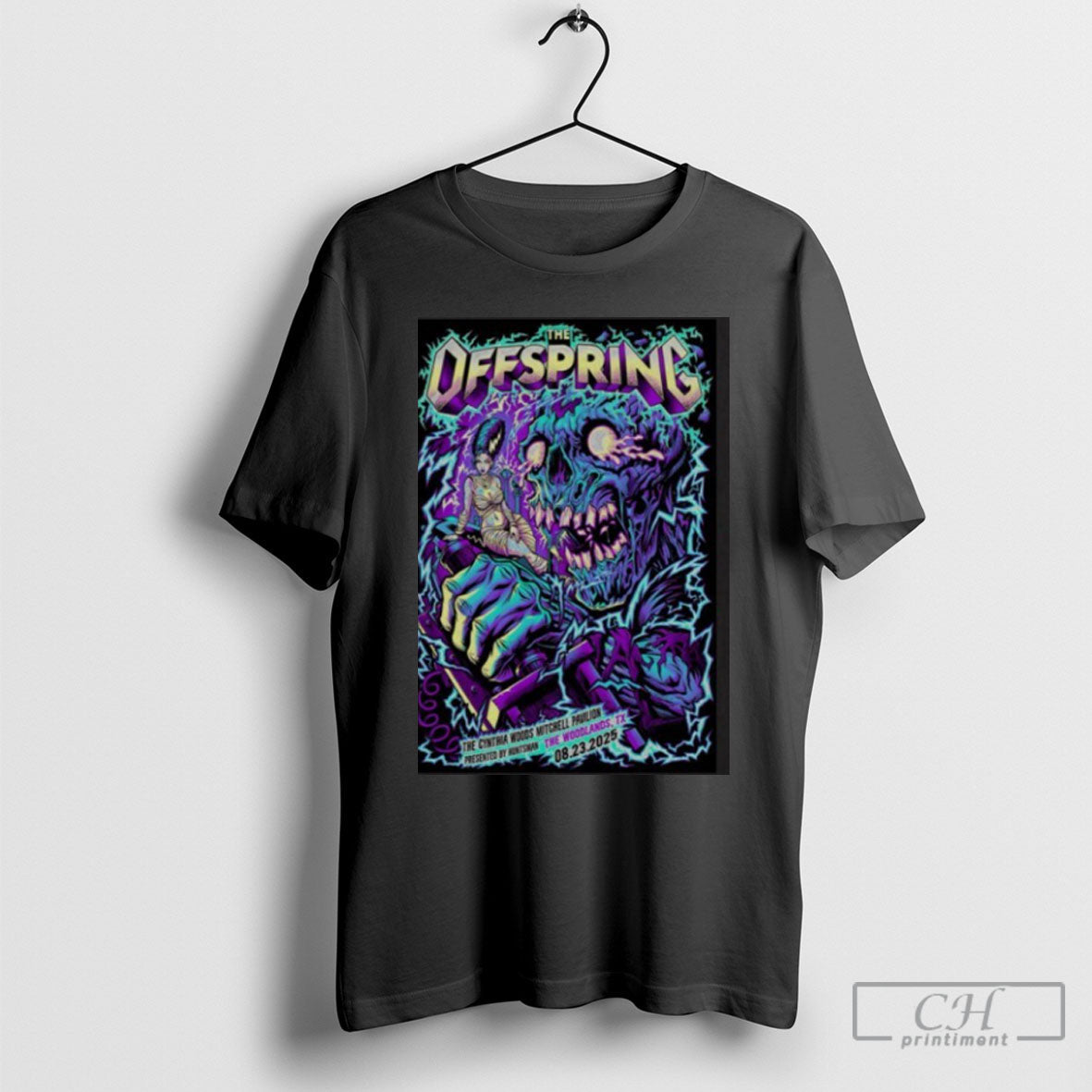 The Offspring Woodlands Tour On Aug 23 2025 Poster - Adult & Kids T-Shirts, Sweatshirts & Hoodies apparel design preview 1