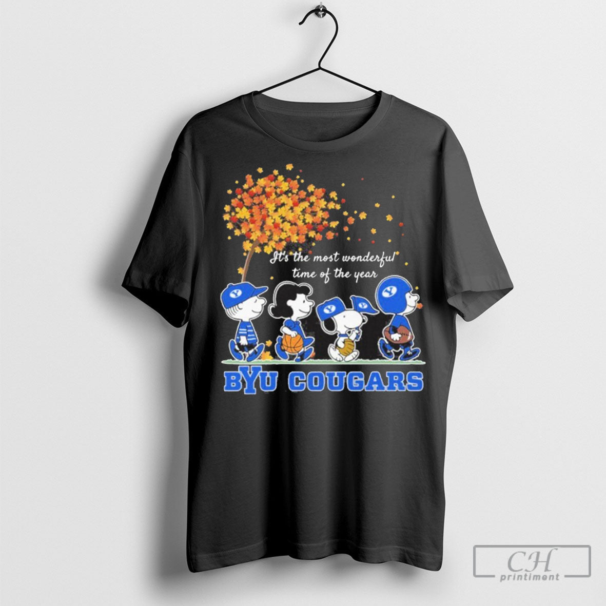 The Peanuts And Byu Cougars In Fall 2025 - Adult & Kids T-Shirts, Sweatshirts & Hoodies apparel design preview 1