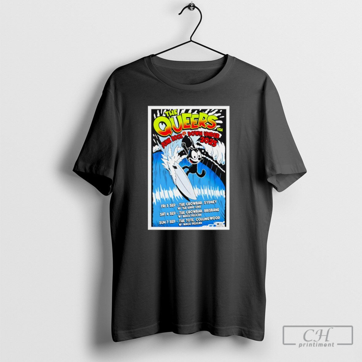 The Queers 2025 Australia Tour Poster - Adult & Kids T-Shirts, Sweatshirts & Hoodies apparel design preview 1