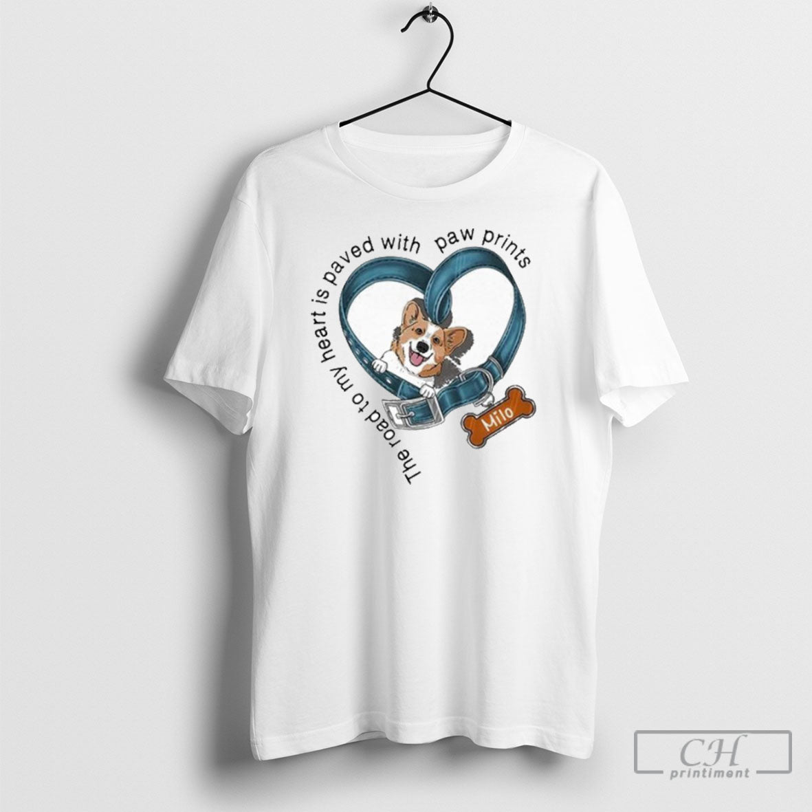 The Road To My Heart Is Paved With Paw Prints Milo - Adult & Kids T-Shirts, Sweatshirts & Hoodies apparel design preview 1
