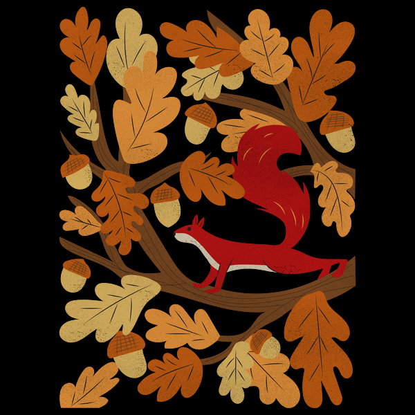 The Squirrel Catching Nuts - Adult & Kids T-Shirts, Sweatshirts & Hoodies apparel design preview 1
