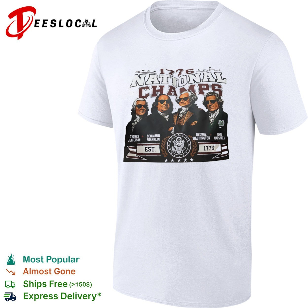 Thomas Jefferson Benjamin Franklin George Washington - Adult & Kids T-Shirts, Sweatshirts & Hoodies apparel design preview 1