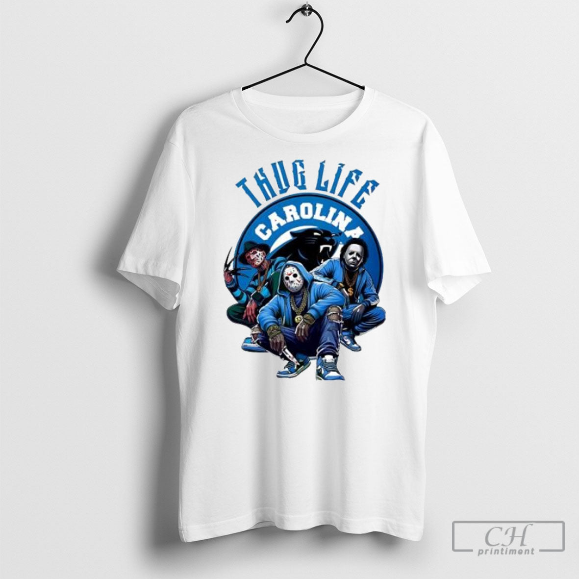 Thug Life Carolina Freddy Jason Michael Myers - Adult & Kids T-Shirts, Sweatshirts & Hoodies apparel design preview 1