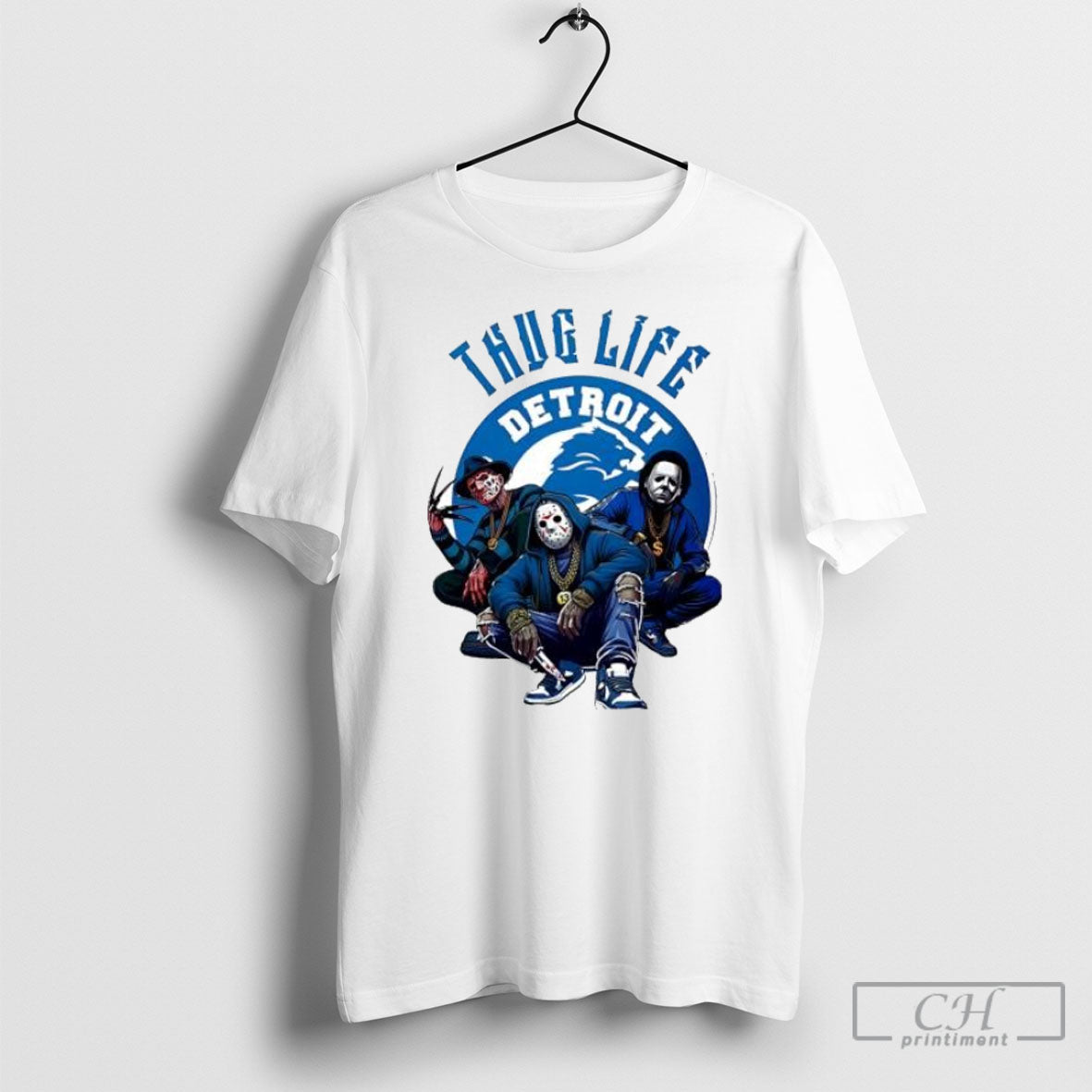 Thug Life Detroit Freddy Jason Michael Myers Horror - Adult & Kids T-Shirts, Sweatshirts & Hoodies apparel design preview 1