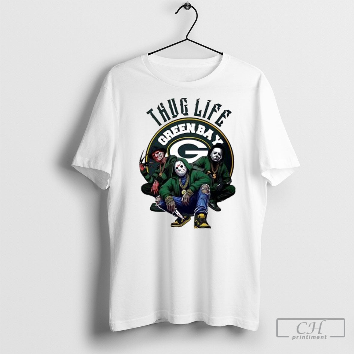 Thug Life Green Bay Freddy Jason Michael Myers - Adult & Kids T-Shirts, Sweatshirts & Hoodies apparel design preview 1