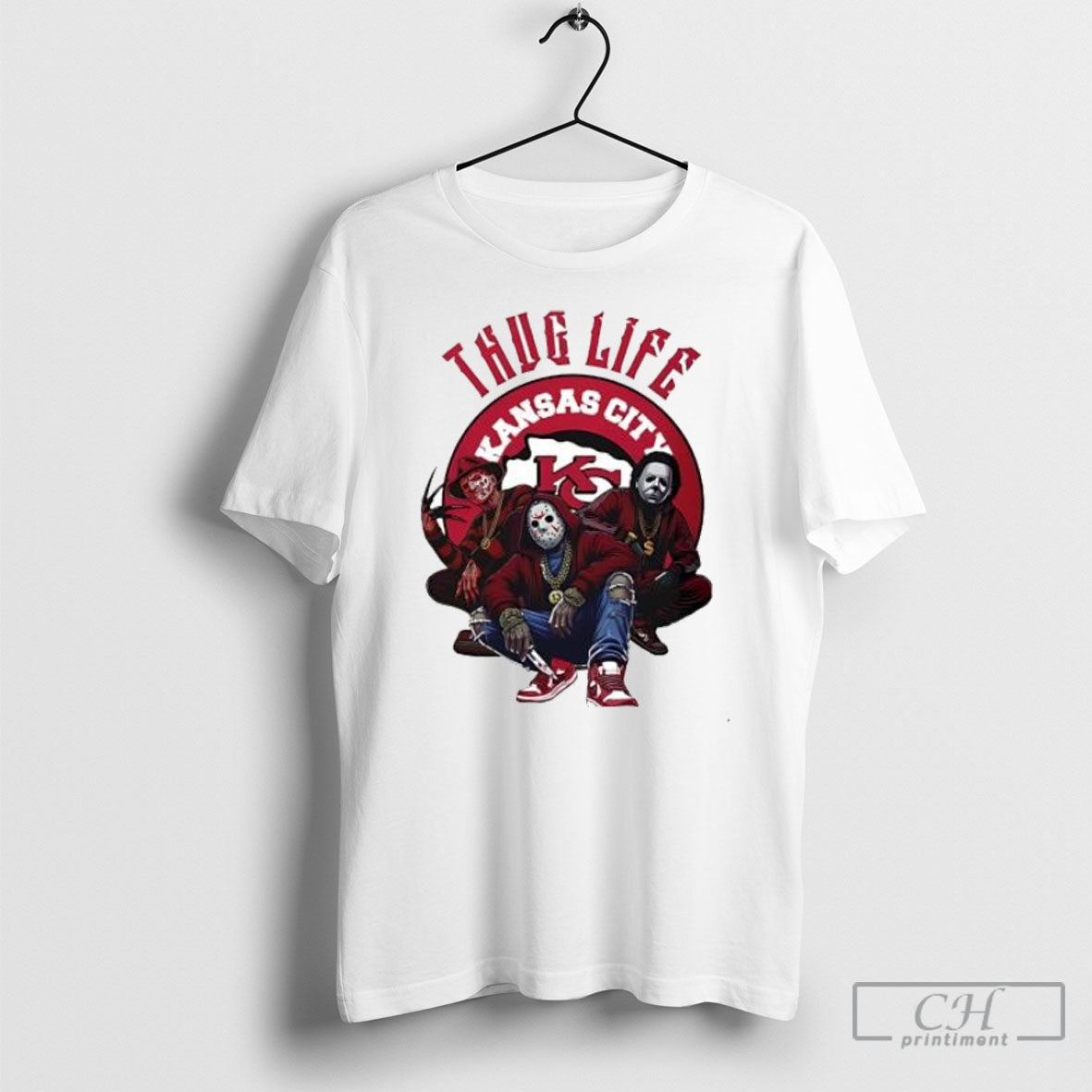 Thug Life Kansas City Freddy Jason Michael Myers - Adult & Kids T-Shirts, Sweatshirts & Hoodies apparel design preview 1