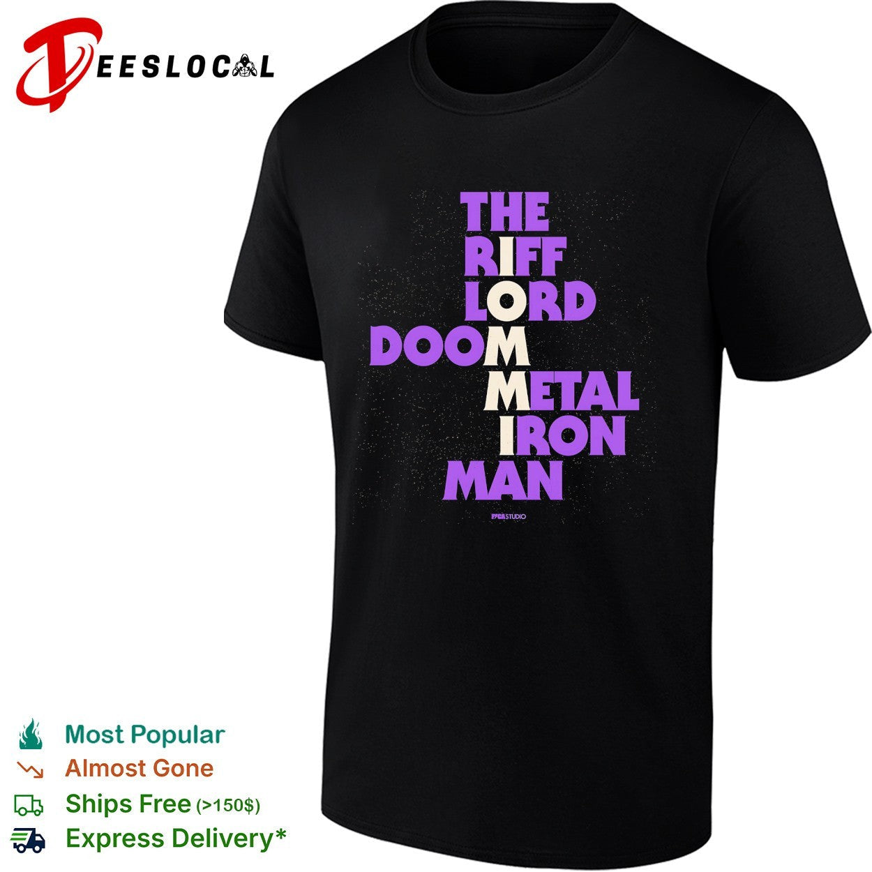 Tony Iommi the riff lord doom metal iron man - Adult & Kids T-Shirts, Sweatshirts & Hoodies apparel design preview 1