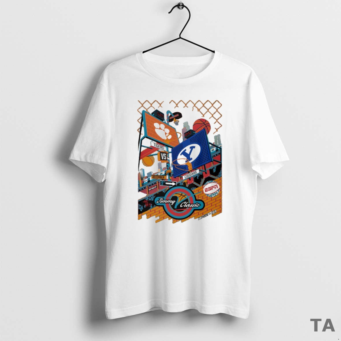 Top Clemson Tigers Vs Byu Cougars Jimmy Classic - Adult & Kids T-Shirts, Sweatshirts & Hoodies apparel design preview 1