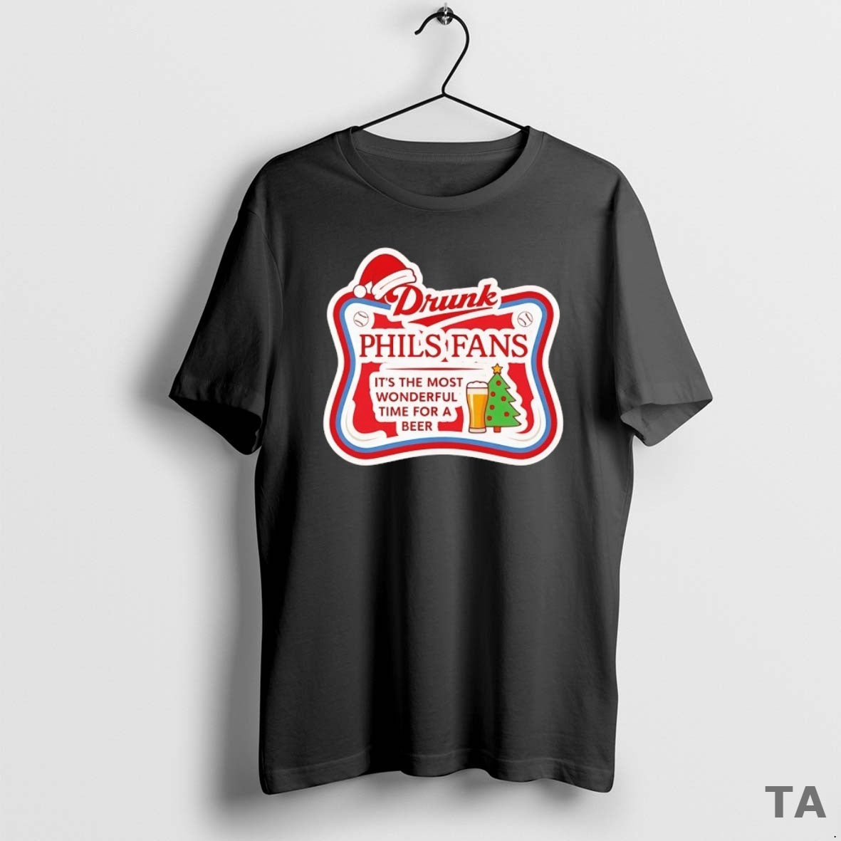 Top Drunk Phils Fans Holiday Its The Most Wonderful - Adult & Kids T-Shirts, Sweatshirts & Hoodies apparel design preview 1