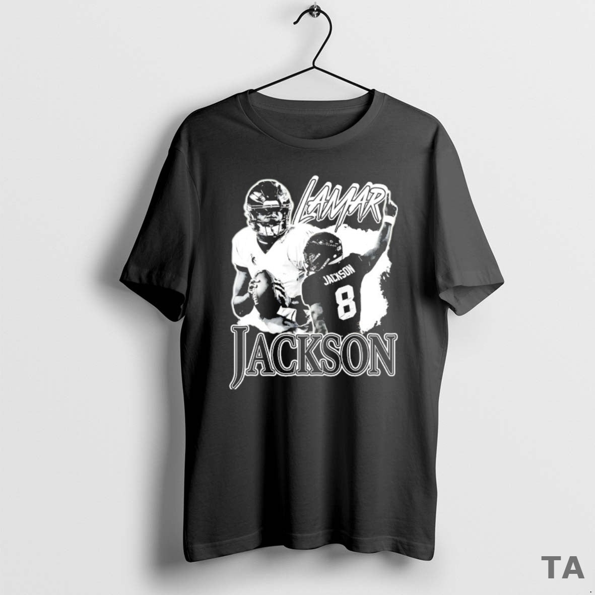 Top Lamar Jackson Baltimore Ravens Quarterback - Adult & Kids T-Shirts, Sweatshirts & Hoodies apparel design preview 1