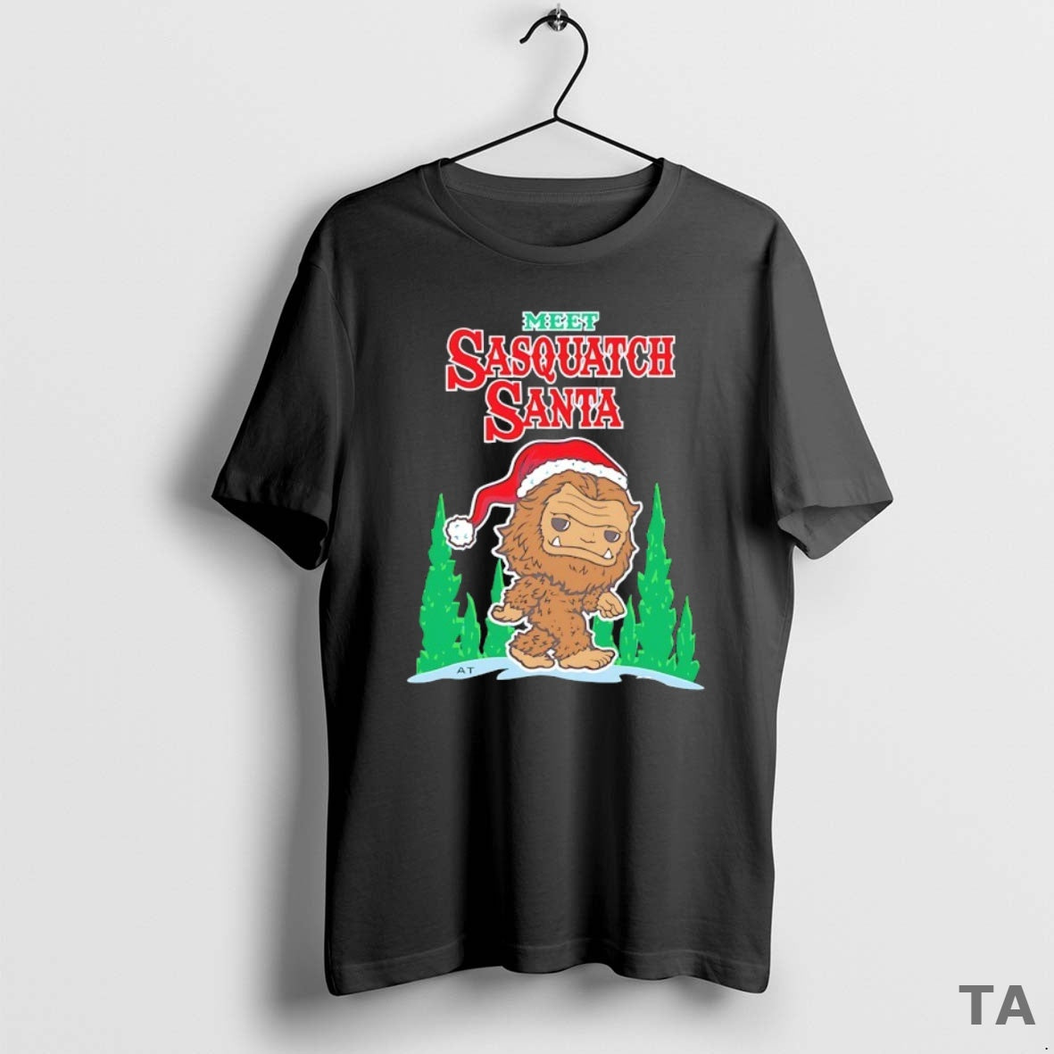 Top Meet Sasquatch Santa Sweater - Adult & Kids T-Shirts, Sweatshirts & Hoodies apparel design preview 1