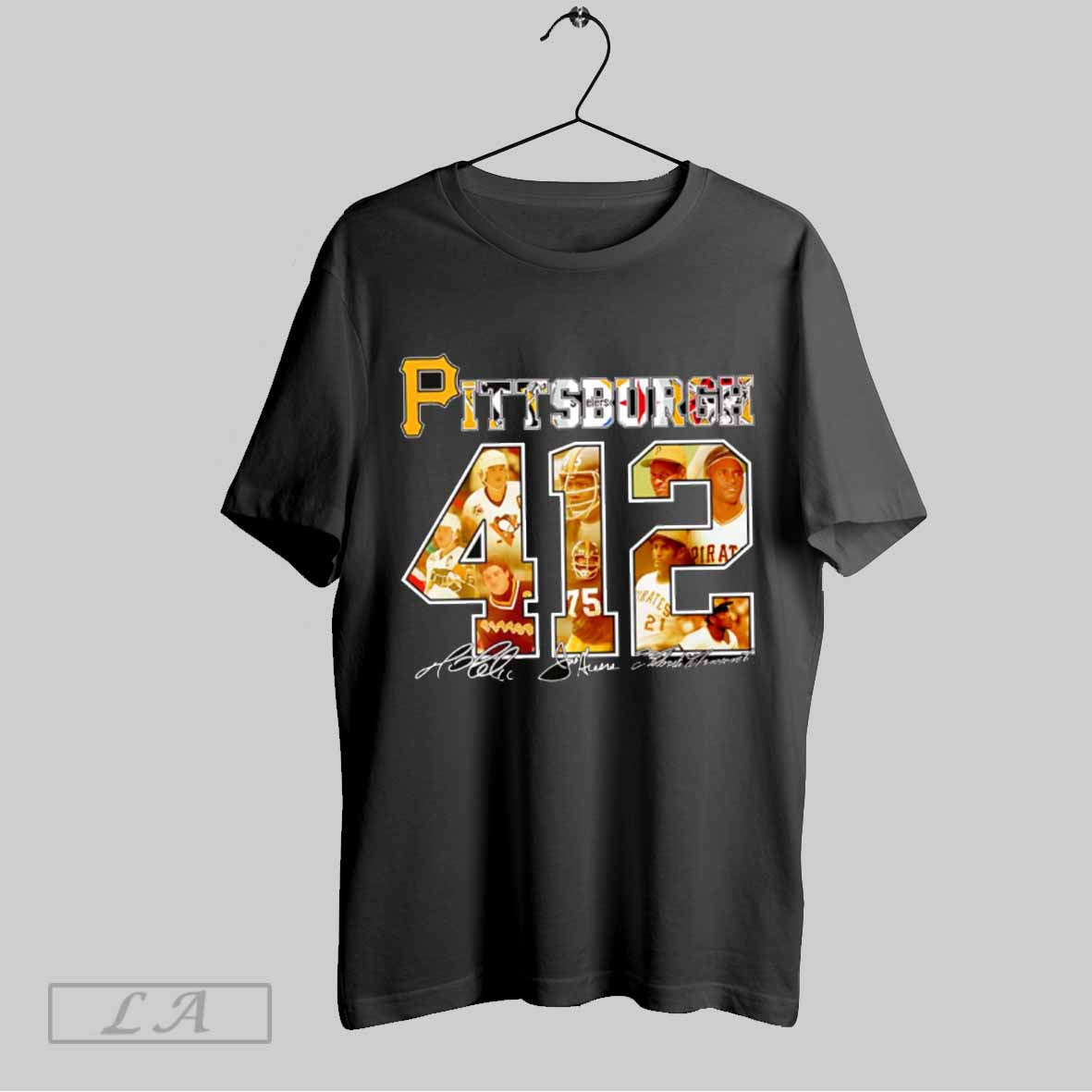 Top Pittsburgh 412 Signature - Adult & Kids T-Shirts, Sweatshirts & Hoodies apparel design preview 1