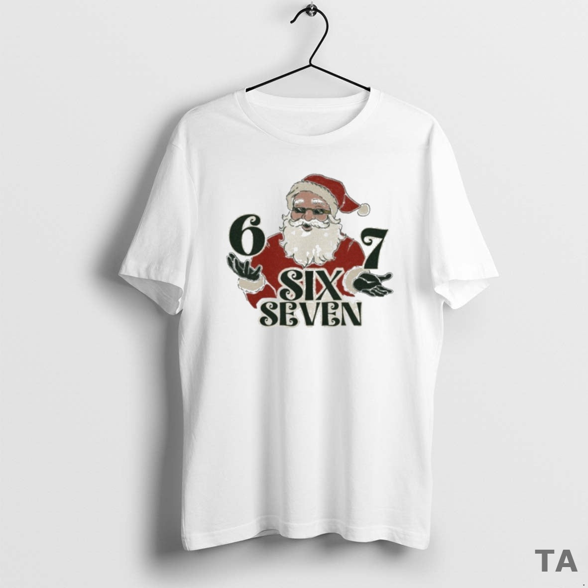 Top Santa Six Seven 67 Hands Holiday Xmas Merry - Adult & Kids T-Shirts, Sweatshirts & Hoodies apparel design preview 1
