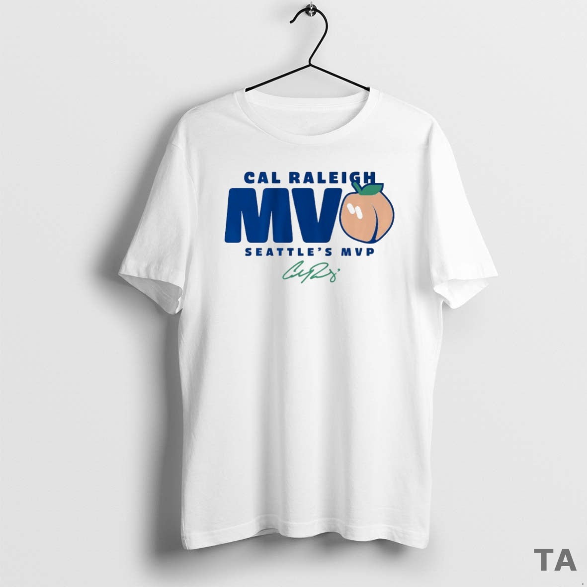 Top Seattle Mariners Cal Raleigh Seattles Mvpeach - Adult & Kids T-Shirts, Sweatshirts & Hoodies apparel design preview 1