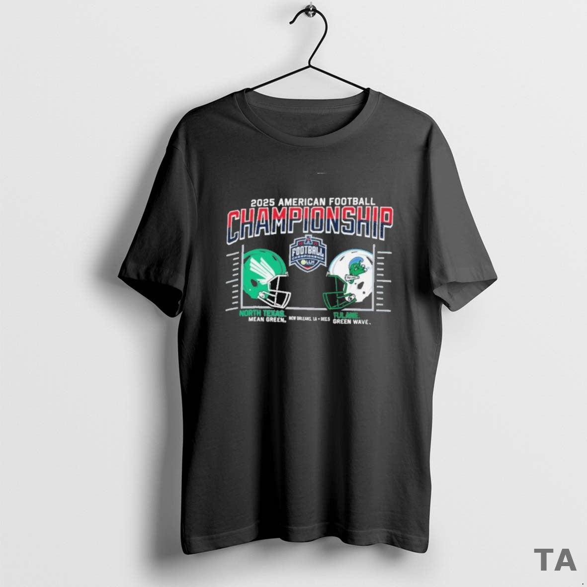 Top Tulane Vs North Texas 2025 Aac Football - Adult & Kids T-Shirts, Sweatshirts & Hoodies apparel design preview 1