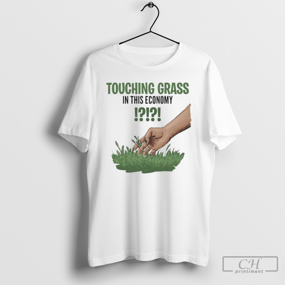 Touching Grass In This Economy Hands - Adult & Kids T-Shirts, Sweatshirts & Hoodies apparel design preview 1