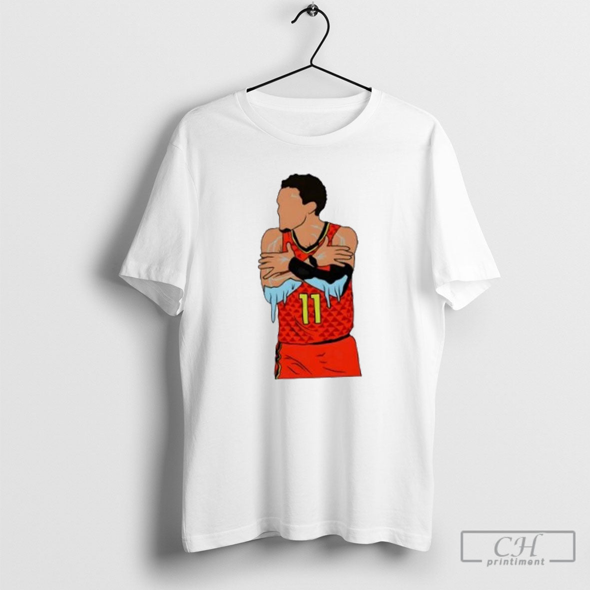 Trae Young Atlanta Hawks Ice Basketball Essential - Adult & Kids T-Shirts, Sweatshirts & Hoodies apparel design preview 1