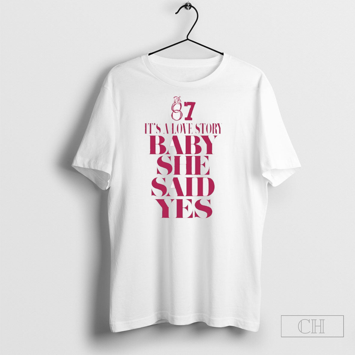 Travis 87 Its A Love Story Baby She Said Yes - Adult & Kids T-Shirts, Sweatshirts & Hoodies apparel design preview 1