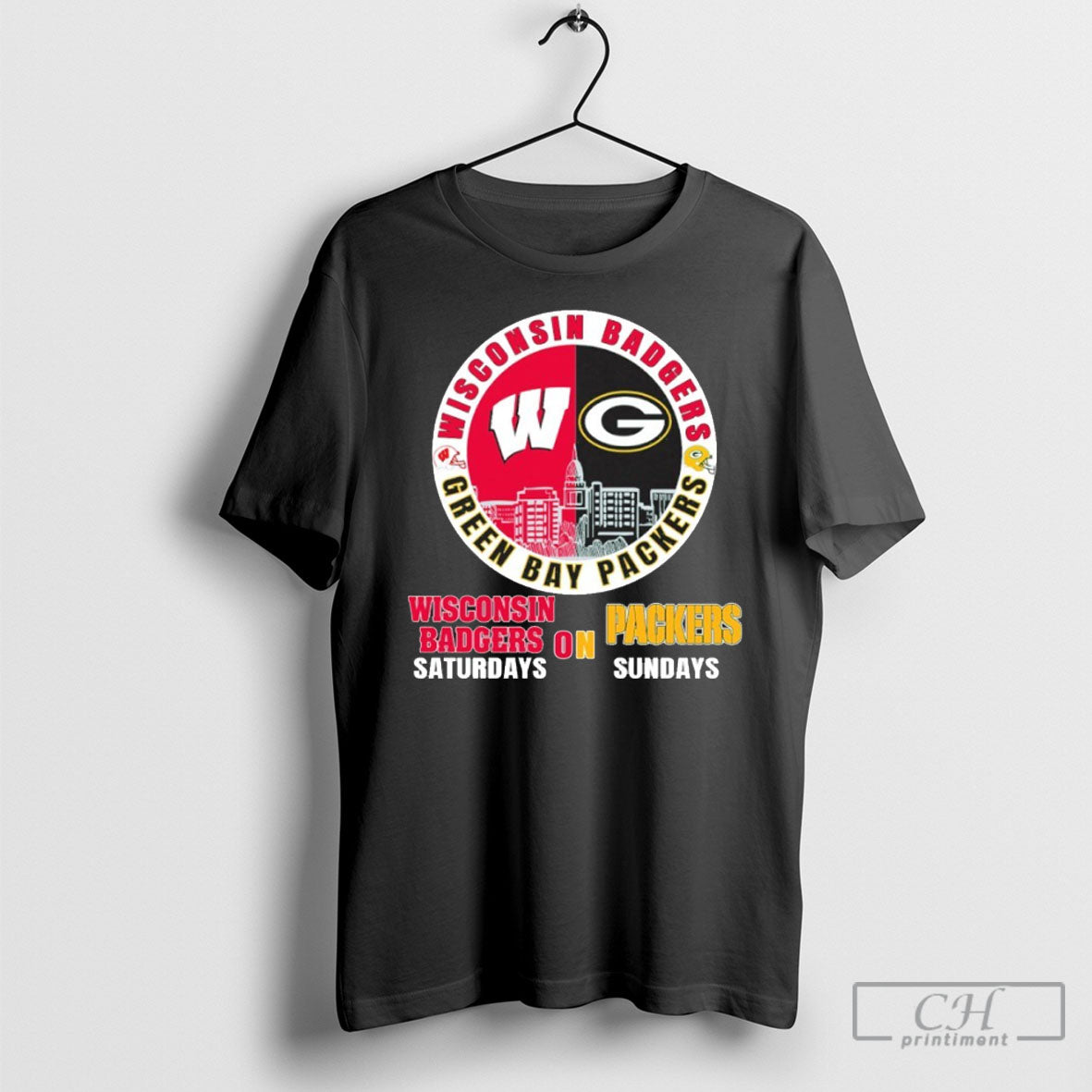 Trending Badges On Saturdays Packers Sundays 2025 - Adult & Kids T-Shirts, Sweatshirts & Hoodies apparel design preview 1