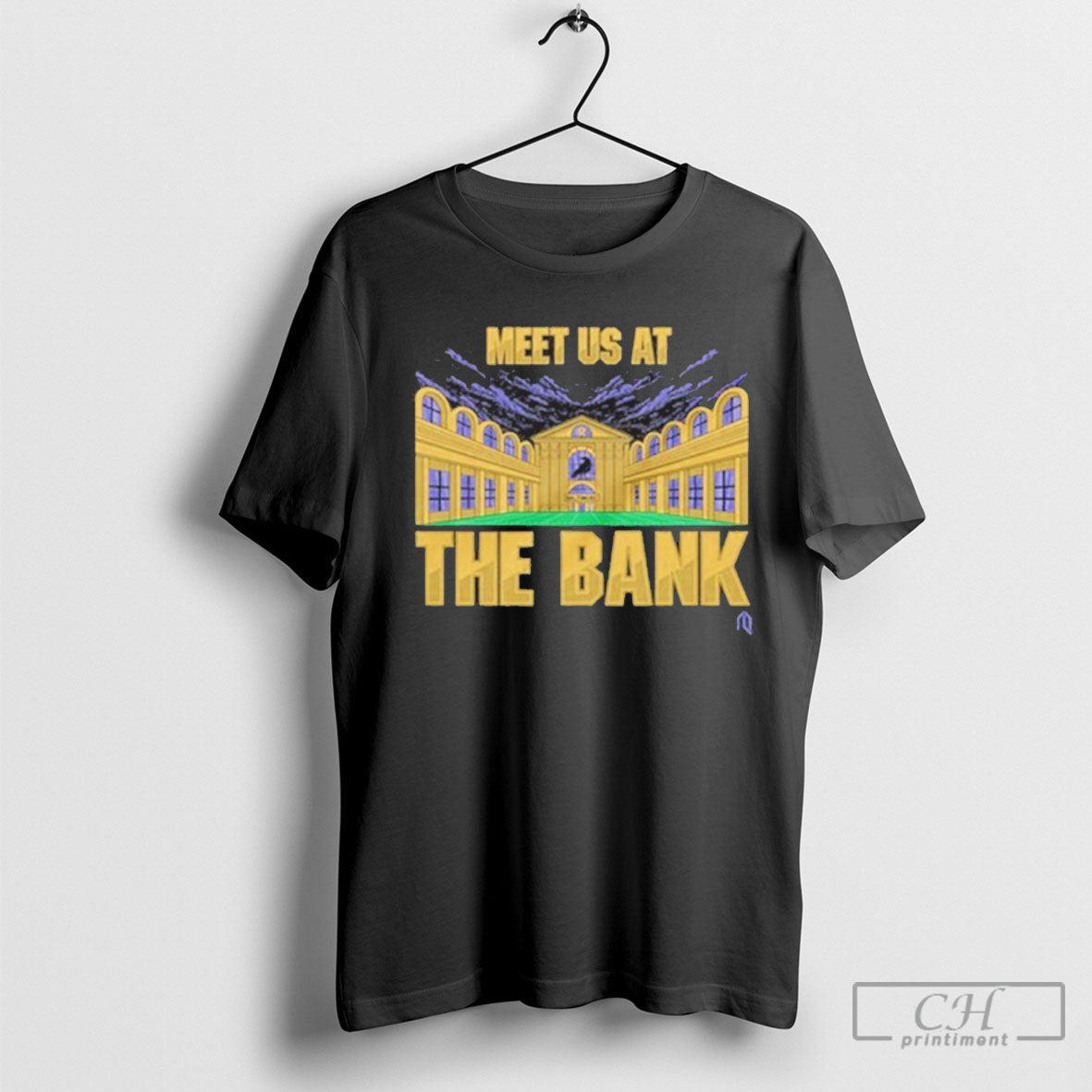 Trending Baltimore Ravens Meet Us At The Bank T - Adult & Kids T-Shirts, Sweatshirts & Hoodies apparel design preview 1