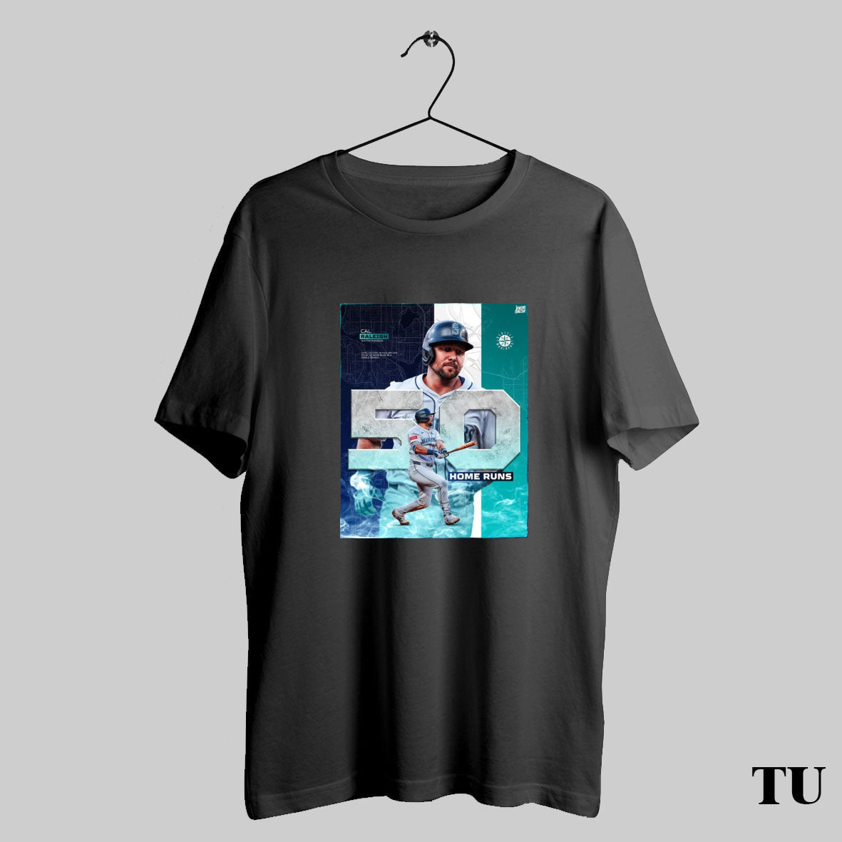 Trending Cal Raleigh Seattle Mariners 50 Home Runs - Adult & Kids T-Shirts, Sweatshirts & Hoodies apparel design preview 1