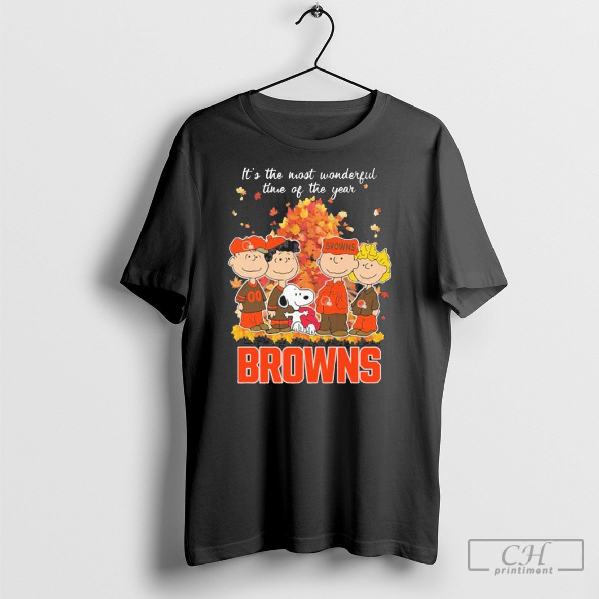 Trending Cleveland Browns And Peanuts Character Its - Adult & Kids T-Shirts, Sweatshirts & Hoodies apparel design preview 1
