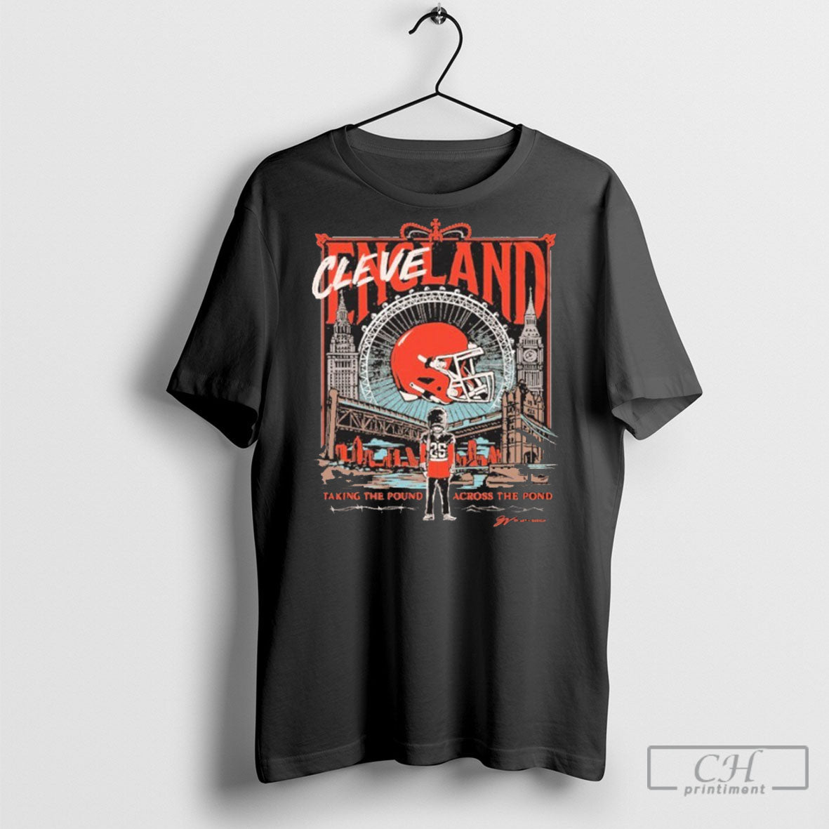 Trending Cleveland Browns London Games Pound Across - Adult & Kids T-Shirts, Sweatshirts & Hoodies apparel design preview 1