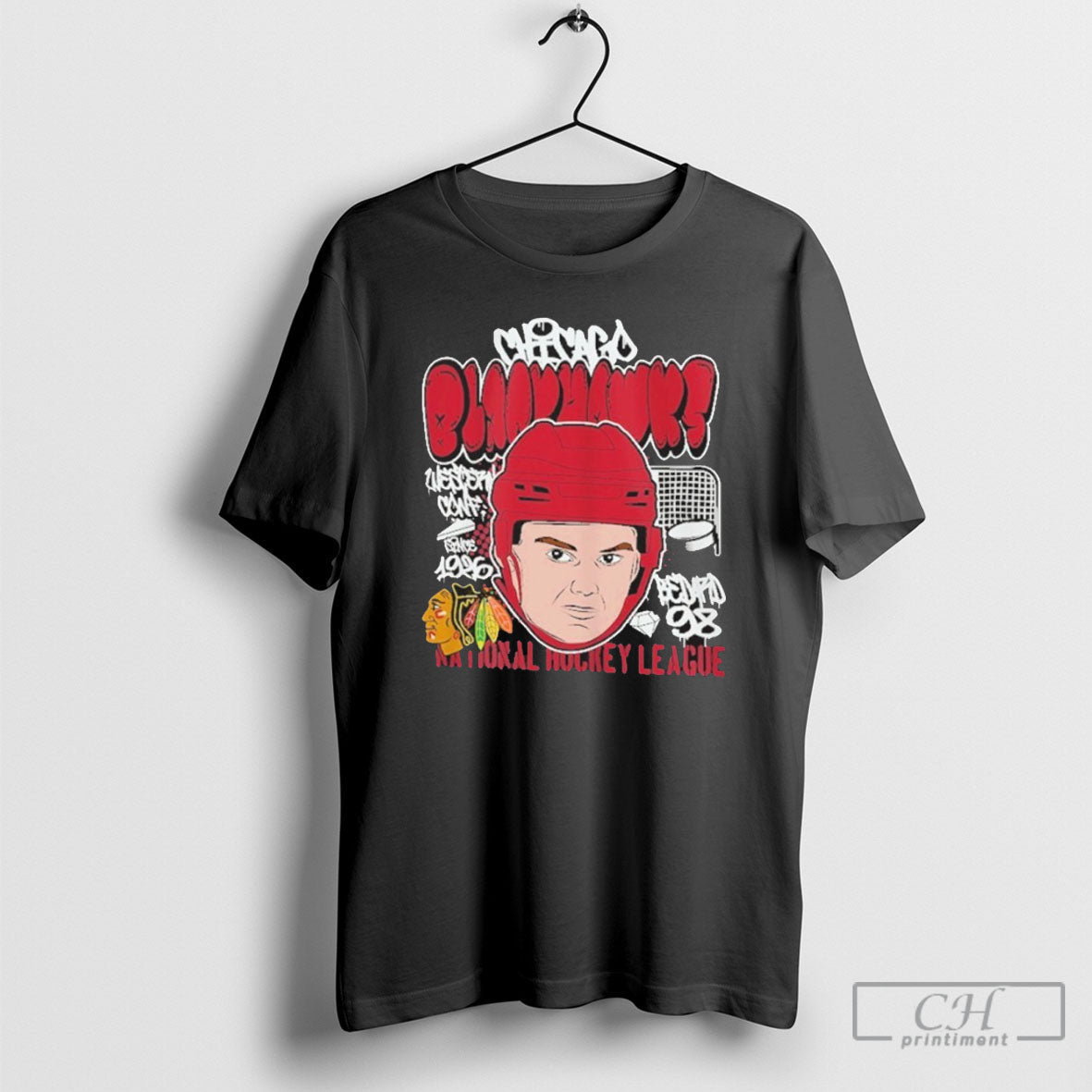 Trending Connor Bedard Chicago Blackhawks Caricature - Adult & Kids T-Shirts, Sweatshirts & Hoodies apparel design preview 1