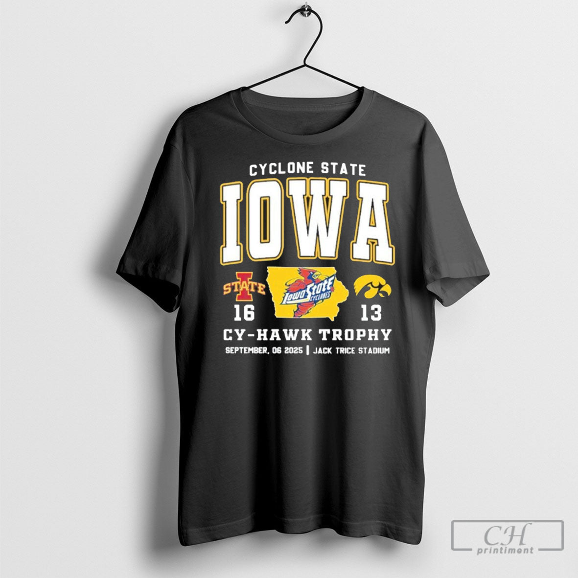 Trending Iowa State Cyclones 16 13 Hawkeyes 2025 Cy - Adult & Kids T-Shirts, Sweatshirts & Hoodies apparel design preview 1