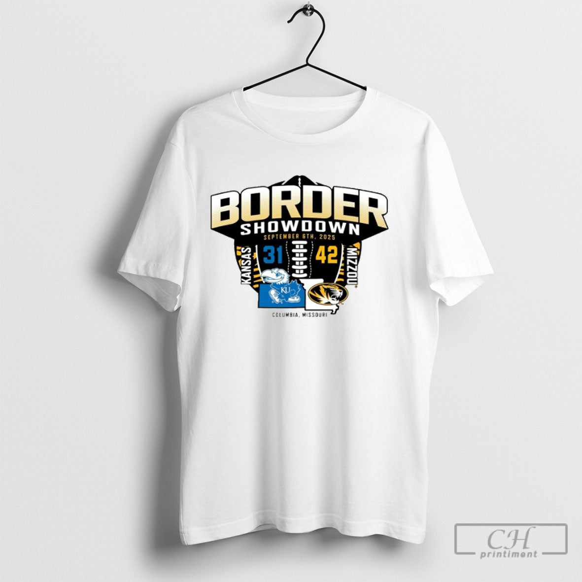 Trending Mizzou Tigers Beat Kansas Jayhawks 2025 - Adult & Kids T-Shirts, Sweatshirts & Hoodies apparel design preview 1