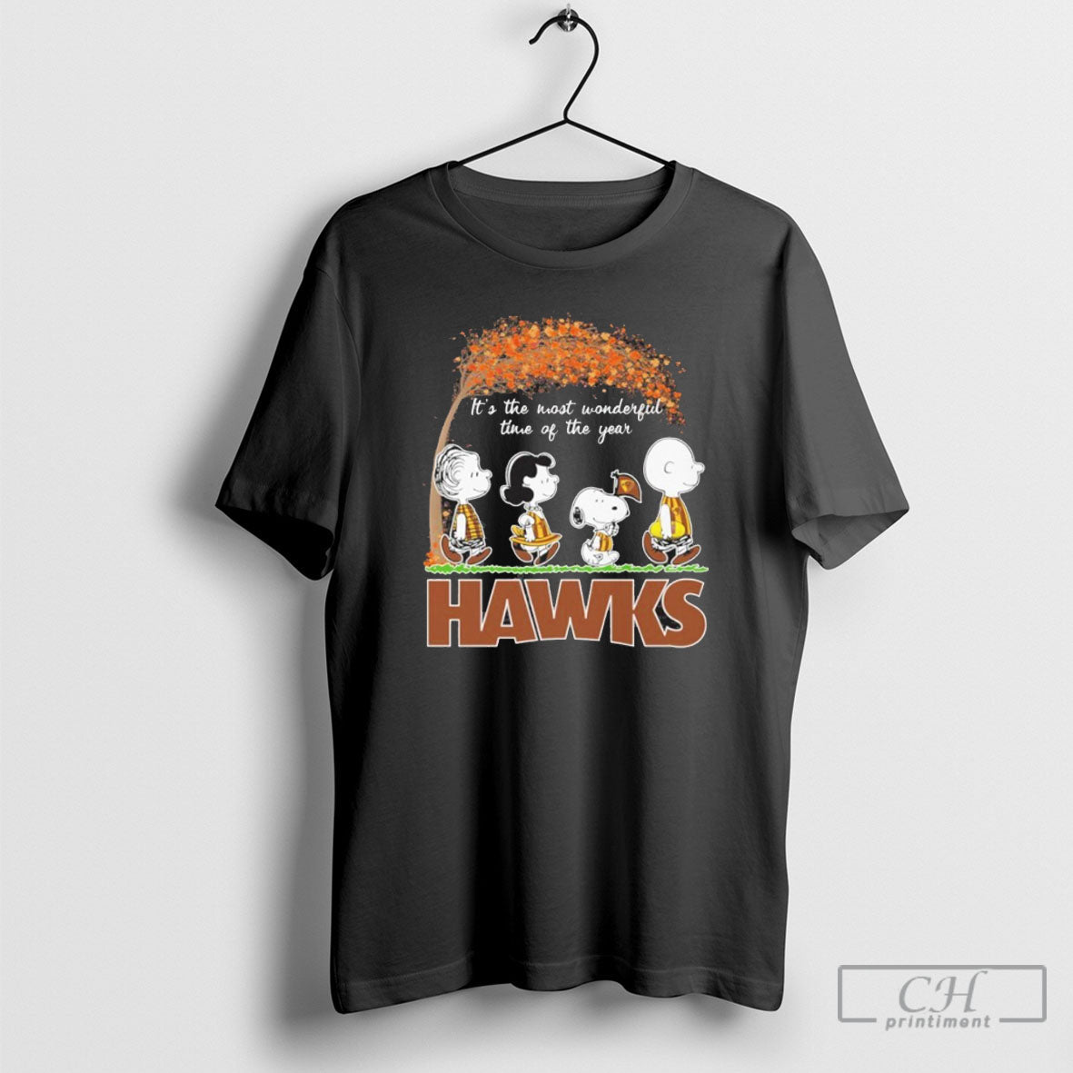 Trending The Peanuts Walking X Hawthorn Hawks Its - Adult & Kids T-Shirts, Sweatshirts & Hoodies apparel design preview 1