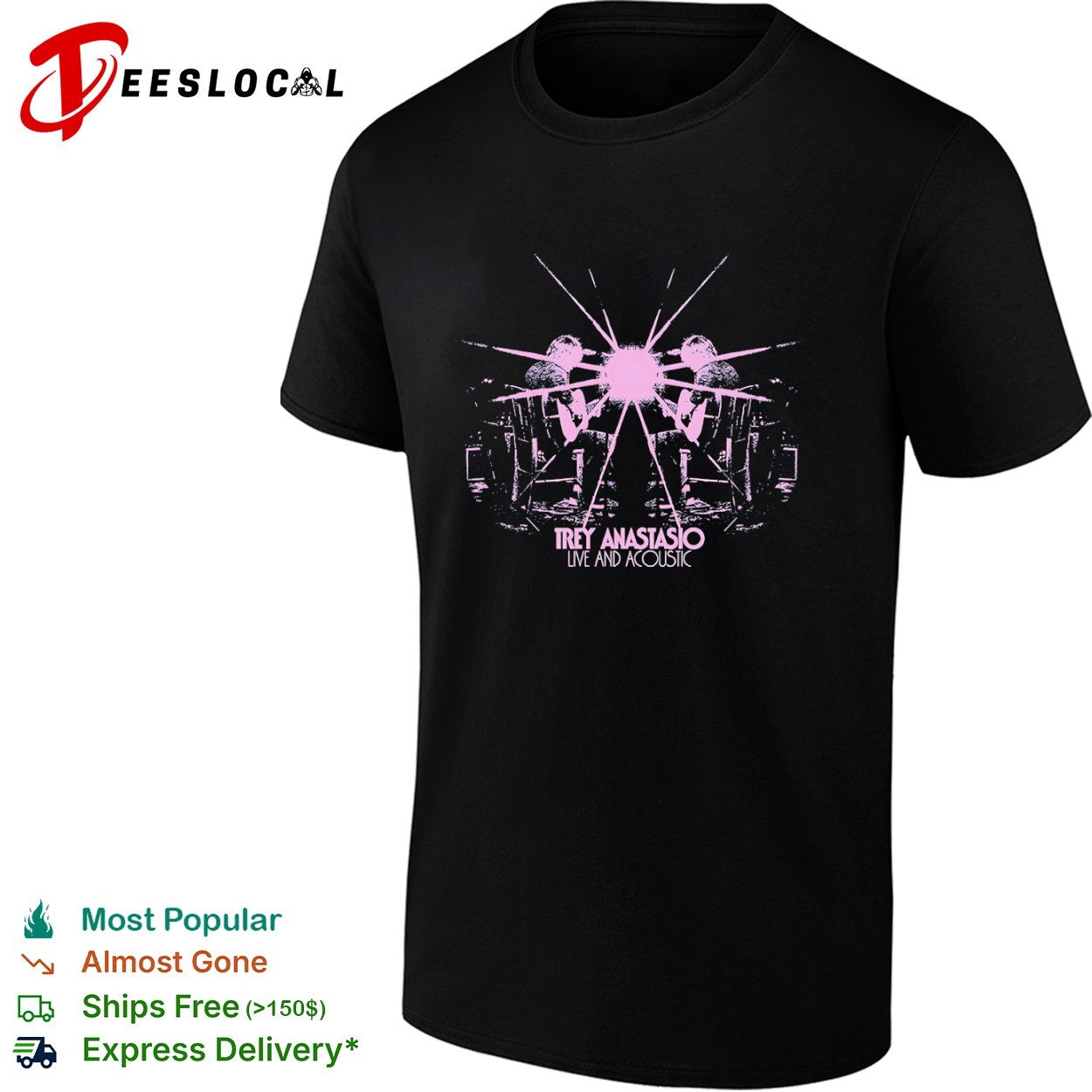Trey Anastasio live and acoustic guitarist - Adult & Kids T-Shirts, Sweatshirts & Hoodies apparel design preview 1