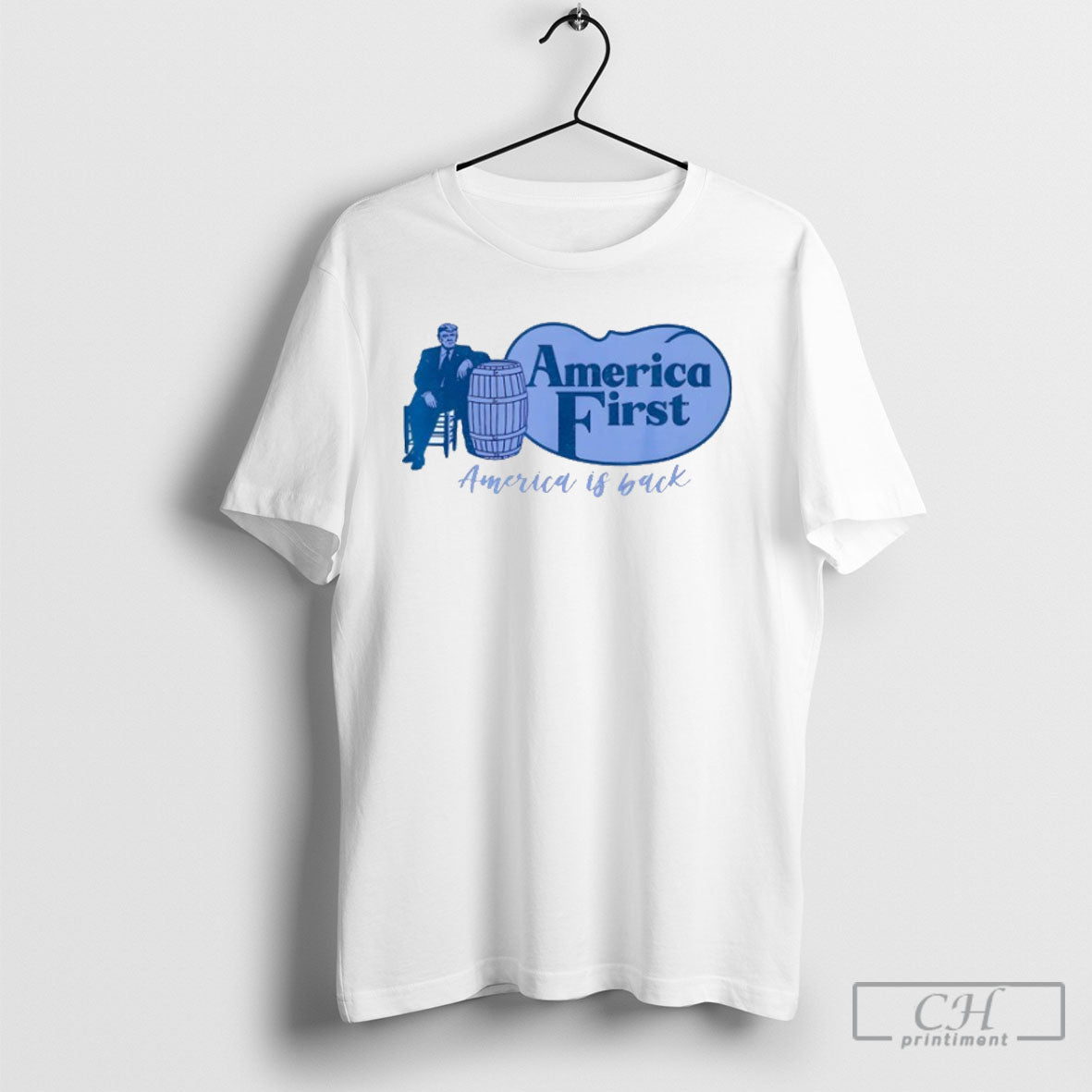 Trump America First Barrel Is Back - Adult & Kids T-Shirts, Sweatshirts & Hoodies apparel design preview 1