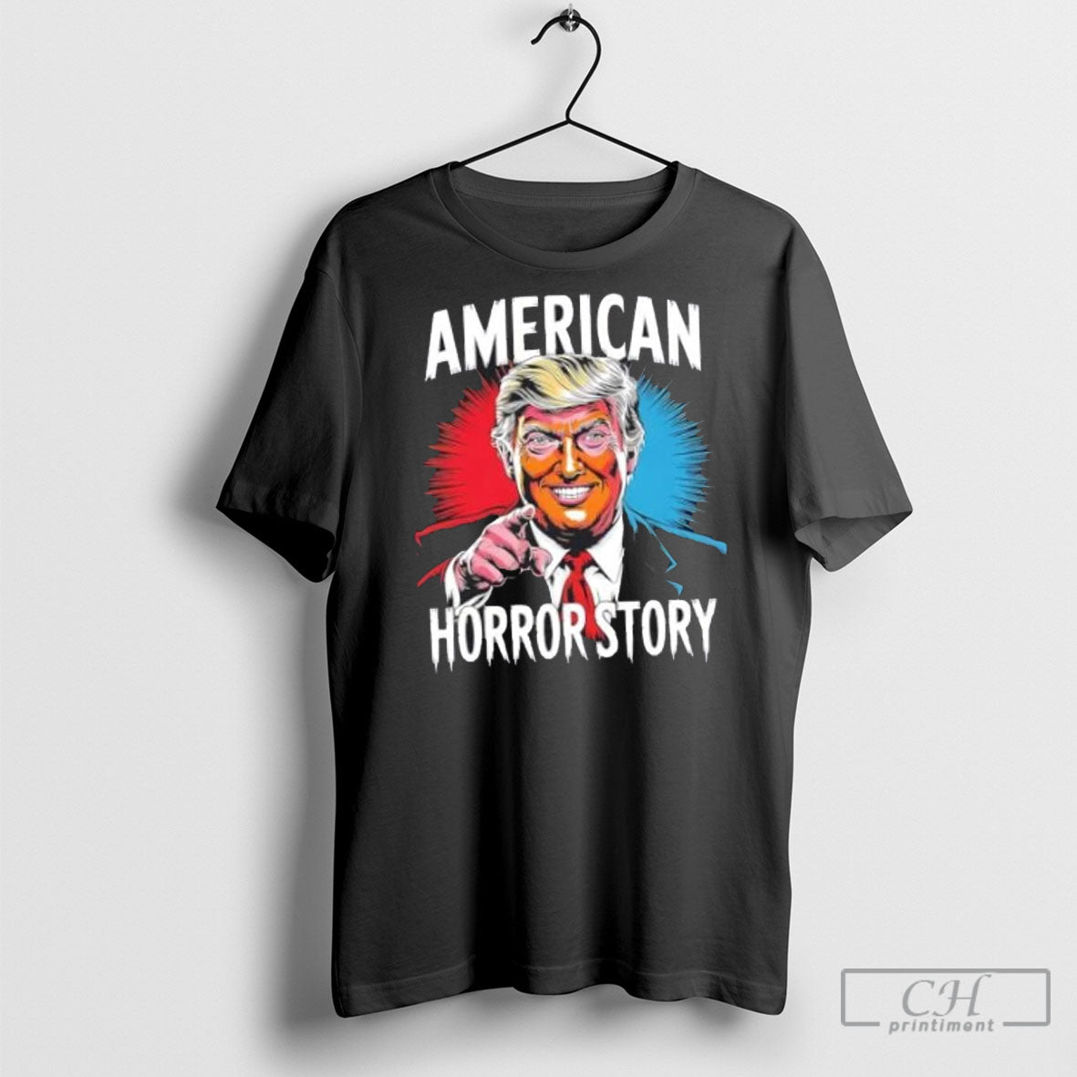 Trump President Usa Flag Halloween Horror Story - Adult & Kids T-Shirts, Sweatshirts & Hoodies apparel design preview 1