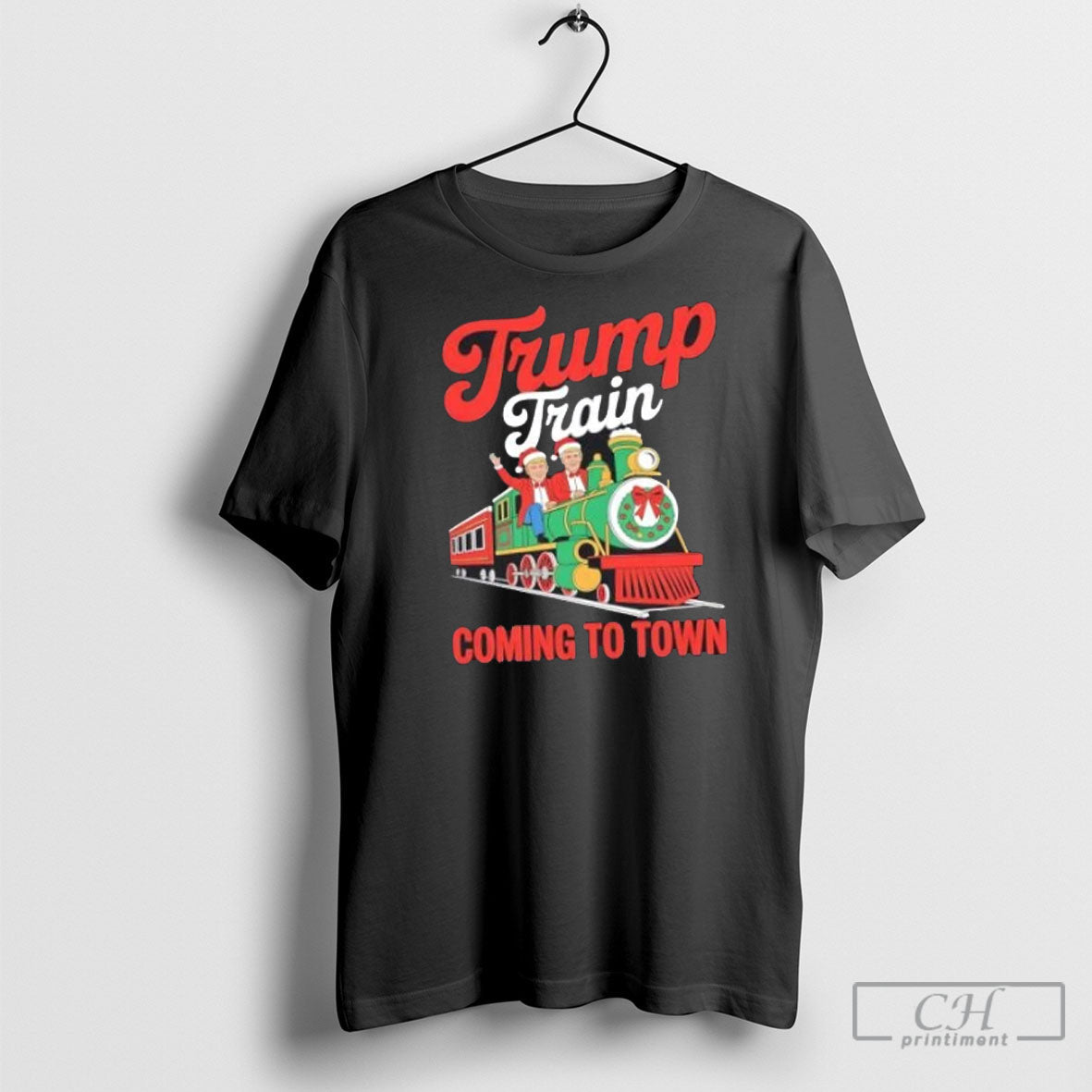 Trump Vance Satan Hat Christmas Coming To Town - Adult & Kids T-Shirts, Sweatshirts & Hoodies apparel design preview 1