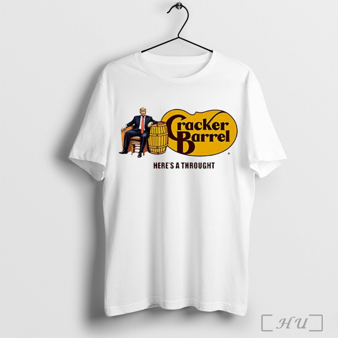 Trump Heres A Thought Cracker Barrel Logo Caricature - Adult & Kids T-Shirts, Sweatshirts & Hoodies apparel design preview 1