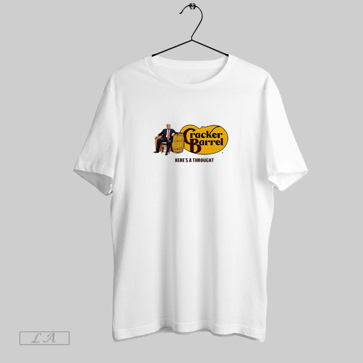 Trump Heres A Thought Cracker Barrel Logo Caricature - Adult & Kids T-Shirts, Sweatshirts & Hoodies apparel design preview 1