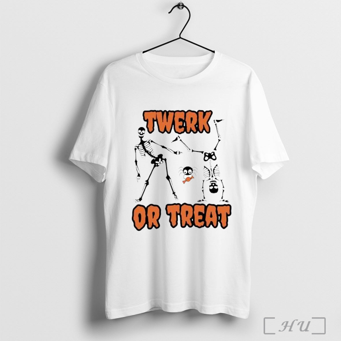 Twerk Or Treat Halloween Skeletons - Adult & Kids T-Shirts, Sweatshirts & Hoodies apparel design preview 1