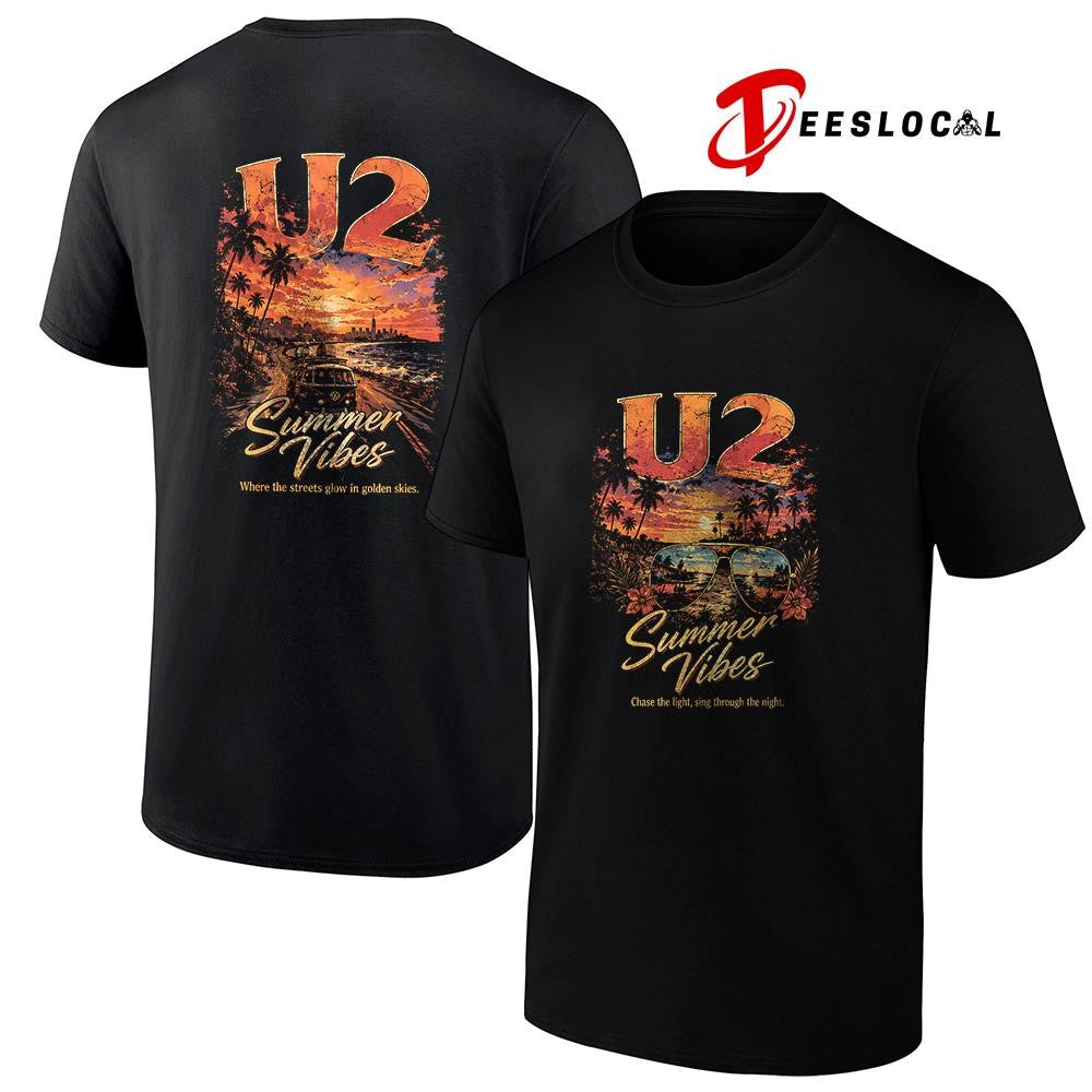 U2 summer vibes chase the light sing through night - Adult & Kids T-Shirts, Sweatshirts & Hoodies apparel design preview 1