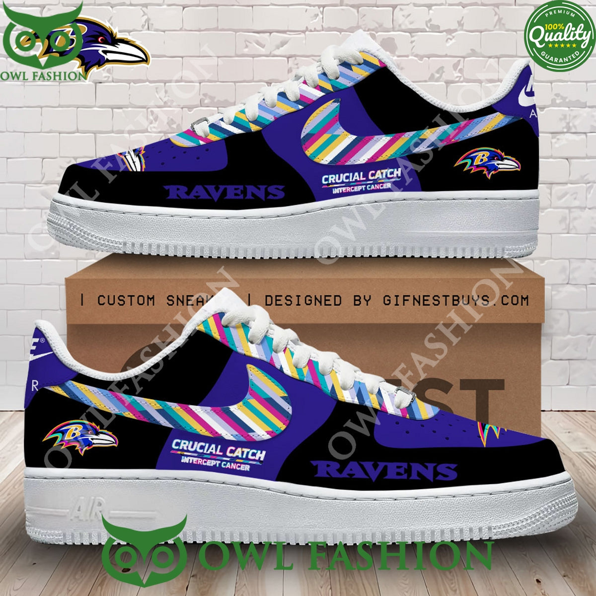 Baltimore Ravens Crucial Catch Intercept Cancer Air - Adult & Kids T-Shirts, Sweatshirts & Hoodies apparel design preview 1