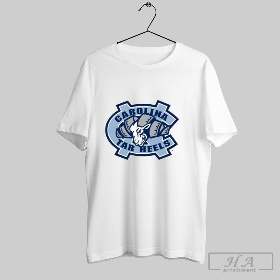 Unc Tar Heels Carolina Blue Rameses Mascot Ram Logo - Adult & Kids T-Shirts, Sweatshirts & Hoodies apparel design preview 1