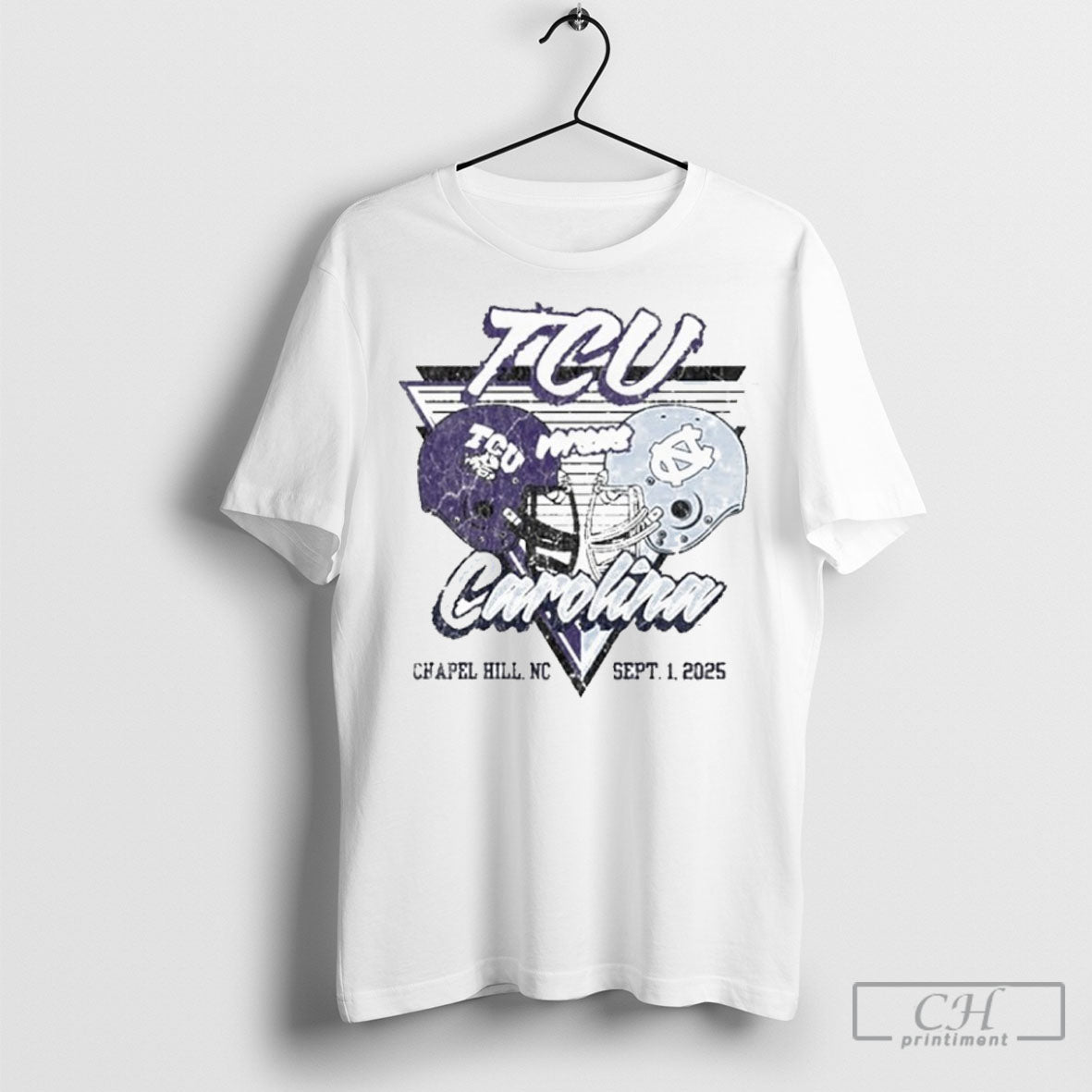 Unc Tar Heels Vs Tcu Horned Frogs Gameday Sept 1 2025 - Adult & Kids T-Shirts, Sweatshirts & Hoodies apparel design preview 1
